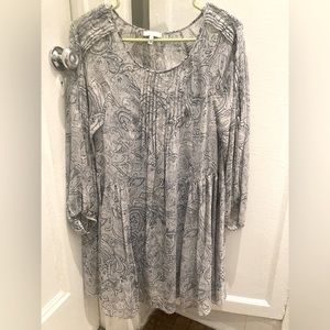 JOIE Achroite Paisley Print Georgette Silk Dusk Dress XSMALL(0-2)